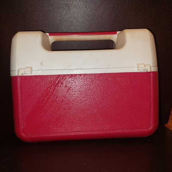 VTG Coleman Lunchbox Icebox Cooler Rare Red White GUC - Picture 3 of 13